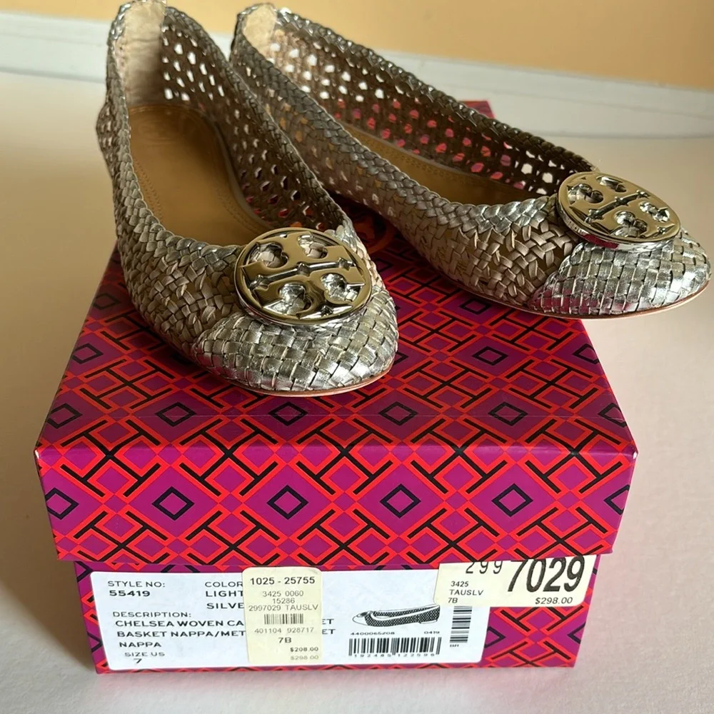 Tory Burch Chelsea Woven Cap Toe Ballet
